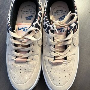 Nike Beige Leopard Print Sneakers